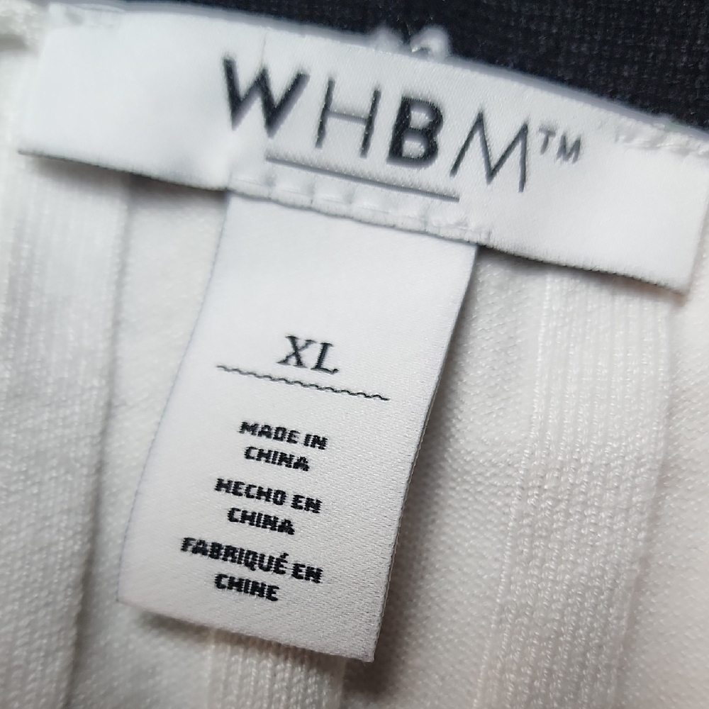 WHITE HOUSE BLACK MARKET | Belted White Longline Cardigan with Black Trim | XL - Picture 5 of 10